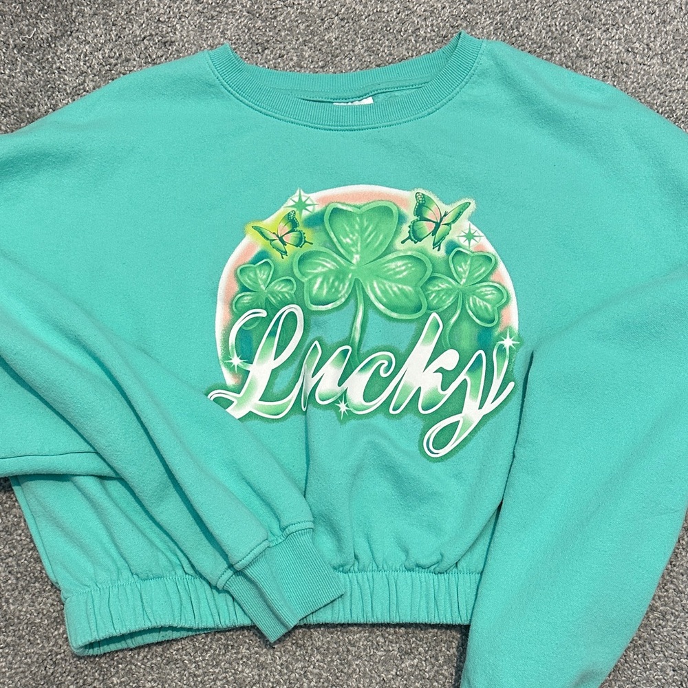 Lucky Brand Women's Clover Crew Neck Sweater - Teal